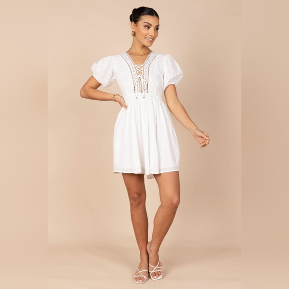 Petal & Pup Dresses & Skirts - Petal & Pup Mayde Tie Up Front Mini Dress - Size Large